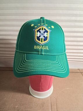 Brasil Green Baseball Cap with Embroidered Crest CBF Embroidered